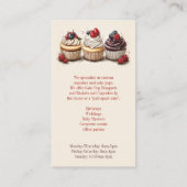 Bäckerei Cupcakes Visitenkarte (Rückseite)