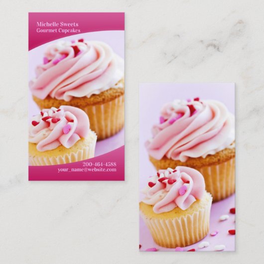 Bäckerei Cupcakes Visitenkarte (Vorne/Hinten)