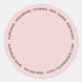 Bäckerei Custom Foto Pink Business Runder Aufkleber (Vorderseite)