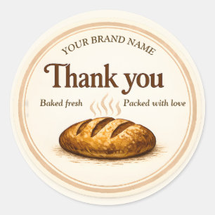 Bäckerei-Dank-Aufkleber - Brotlaib-Design Runder Aufkleber