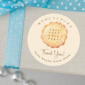 Bäckerei Danke Cookie Biscuit Wasserfarbe Rustikal Runder Aufkleber