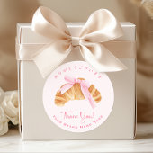 Bäckerei Danke Croissant Brot Pink Coquette Runder Aufkleber