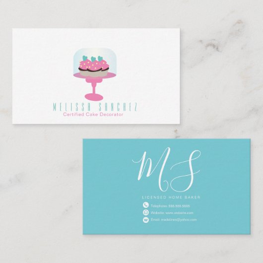 Bäckerei Dekorator Kuchen Kuchen Teller Stand Visitenkarte (Vorne/Hinten)