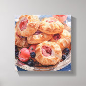 Bäckerei Dessert Croissant Canvas Print Leinwanddruck (Vorderseite)