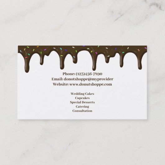 Bäckerei Dessert Visitenkarten Visitenkarte (Rückseite)