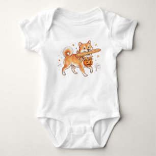 Bäckerei-Dieb Shiba Inu - Süßer Hund trägt Französ Baby Strampler