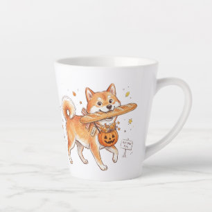 Bäckerei-Dieb Shiba Inu - Süßer Hund trägt Französ Milchtasse