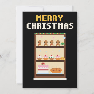 Bäckerei-Display Pixel-Art-Weihnachtskarte Feiertagskarte