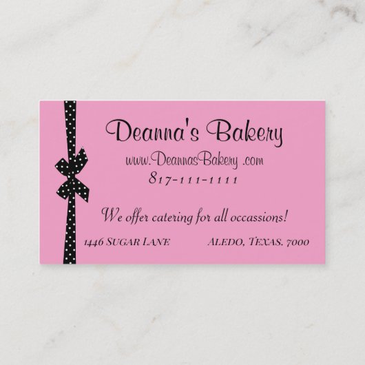 "Bäckerei" Diva Visitenkarten Visitenkarte (Rückseite)