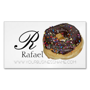Bäckerei-Donut-eleganter Name-Monogramm-Unternehme Magnetische Visitenkarte
