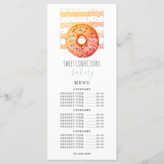 Bäckerei Donut Konditorei Koch Preisliste Menükarte (Vorderseite)