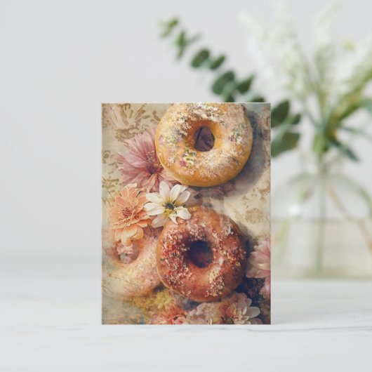 Bäckerei Doughnut Postkarte (Stehend Vorderseite)