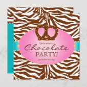 Bäckerei Einladung Schokolade Bretzel blau (Vorne/Hinten)