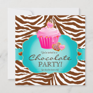 Bäckerei Einladung Schokolade Cupcake Pink