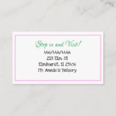 Bäckerei | Eiscreme Visitenkarte (Rückseite)