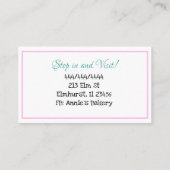 Bäckerei | Eiskrem Backgeschäft Visitenkarte (Rückseite)