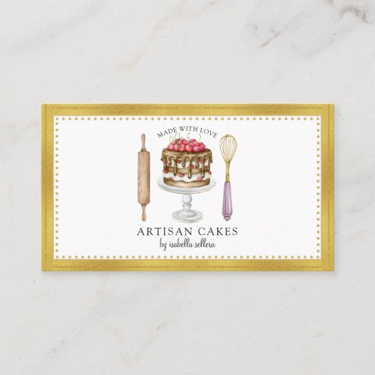 Bäckerei Elegant Backutensien Visitenkarte (Vorderseite)