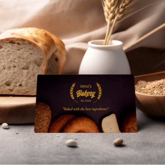 Bäckerei | Elegante Golden Wheat Visitenkarte