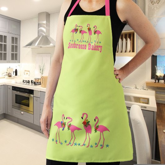 Bäckerei Flamingos Personalisierte Chartreuse Schürze