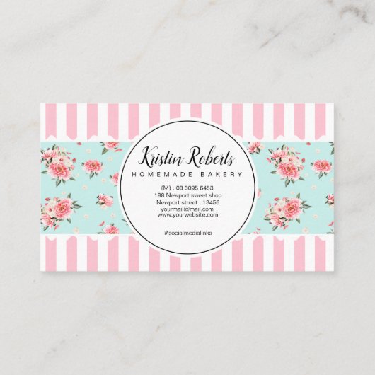 Bäckerei & Floral Business Card Visitenkarte (Rückseite)