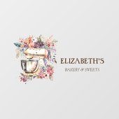 Bäckerei Floral Mixer Fensteraufkleber (Blatt)