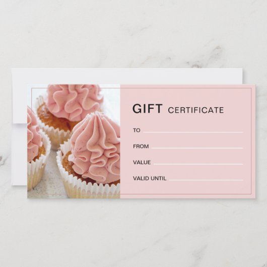 Bäckerei Foto QR Pink Geschenkgutschein (Vorderseite)