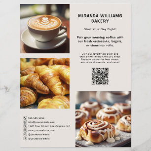 Bäckerei-Foto-Social-Media-QR-Promotion Flyer