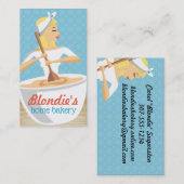 Bäckerei Frau Backmischung Schüssel blonhaar Visitenkarte (Vorne/Hinten)