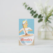Bäckerei Frau Backmischung Schüssel blonhaar Visitenkarte (Stehend Vorderseite)