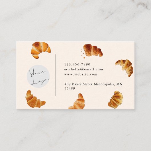 Bäckerei Fresh Croissant Visitenkarte (Rückseite)