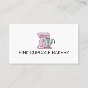 Bäckerei-Gebäck-Cupcake-Rosa-Mixer Visitenkarte
