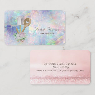 Bäckerei-Gebäck-Handwerkzeuge Holografisch, Opal Visitenkarte