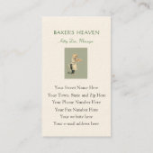 Bäckerei, Gebäck-Koch, Bäcker, Restaurant, Visitenkarte (Rückseite)