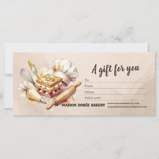 Bäckerei Geschäft Konditor Bäcker Geschenkgutschei (Vorderseite)