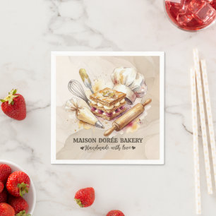 Bäckerei Geschäft Konditor Dessert Süßigkeiten Kuc Serviette