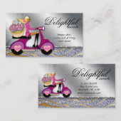 Bäckerei-Geschäfts-Karten-Glitzer-Kuchen-Roller Visitenkarte (Vorne/Hinten)