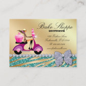 Bäckerei-Geschäfts-Kartezebra-aquamariner Visitenkarte (Rückseite)