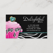 Bäckerei-Geschäfts-Kartezebra-Rosa-kleiner Kuchen Visitenkarte (Rückseite)