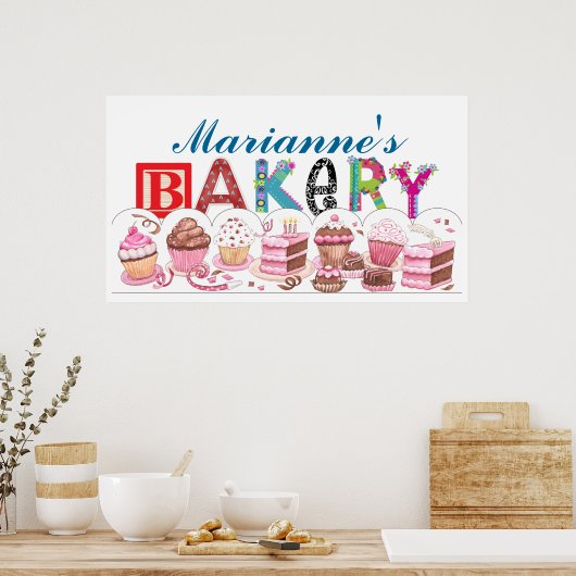 Bäckerei - Geschirr für Küchenplakate - SRF Poster (Küche)