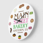 Bäckerei Gingernap Macaron Zucker Erdnusskochtopf Große Wanduhr (Winkel)