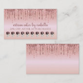 Bäckerei Glitzer Tropfen Rose Gold Loyalität Punch Treuekarte (Vorne/Hinten)