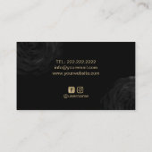 Bäckerei Gold Cake Logo Eleganter Schwarzer Koch Visitenkarte (Rückseite)