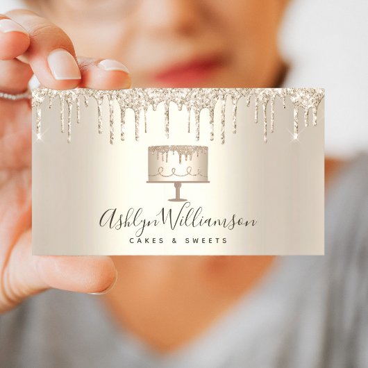 Bäckerei Gold Glitzer Tropfen Konditorei Koch Cate Visitenkarte