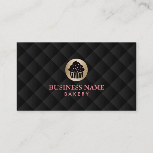 Bäckerei-Goldkuchen-Logo elegant Visitenkarte (Vorderseite)