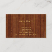 Bäckerei-Goldmonogramm-elegantes Holz Visitenkarte (Rückseite)