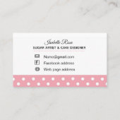 Bäckerei, handgemachte Kuchen, Gebäck, handgemacht Visitenkarte (Rückseite)