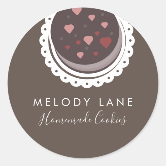Bäckerei hausgemachte Cookies Biscuits Dolly Gezei Runder Aufkleber (Vorderseite)