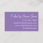 Bäckerei Hochzeitskuchen Dekorator Konditorei Visitenkarte (Rückseite)