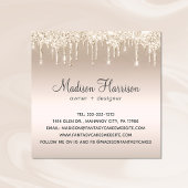 Bäckerei Hochzeitstorte Gold Glitzer Tropfen Quadratische Visitenkarte