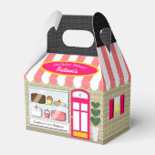 Bäckerei Hot Pink Celebration Gefallen Box Geschenkschachtel (Rückseite)